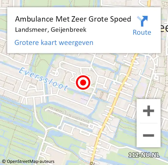 Locatie op kaart van de 112 melding: Ambulance Met Zeer Grote Spoed Naar Landsmeer, Geijenbreek op 2 december 2024 10:26