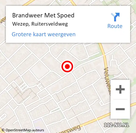 Locatie op kaart van de 112 melding: Brandweer Met Spoed Naar Wezep, Ruitersveldweg op 2 december 2024 10:40