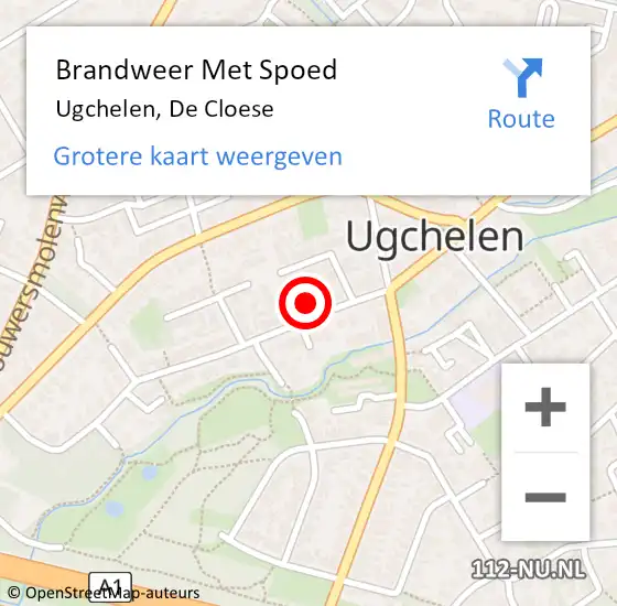 Locatie op kaart van de 112 melding: Brandweer Met Spoed Naar Ugchelen, De Cloese op 2 december 2024 10:42