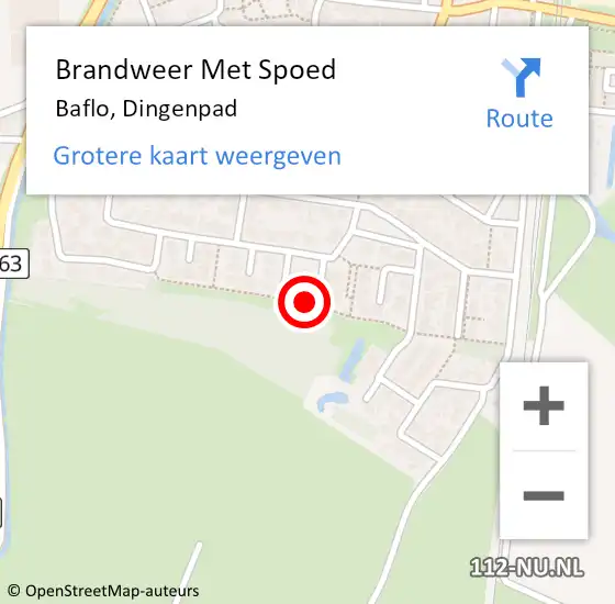 Locatie op kaart van de 112 melding: Brandweer Met Spoed Naar Baflo, Dingenpad op 2 december 2024 12:25