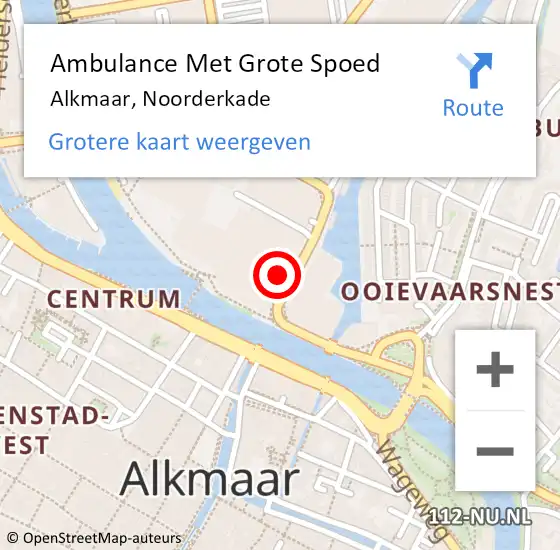 Locatie op kaart van de 112 melding: Ambulance Met Grote Spoed Naar Alkmaar, Noorderkade op 2 december 2024 12:28