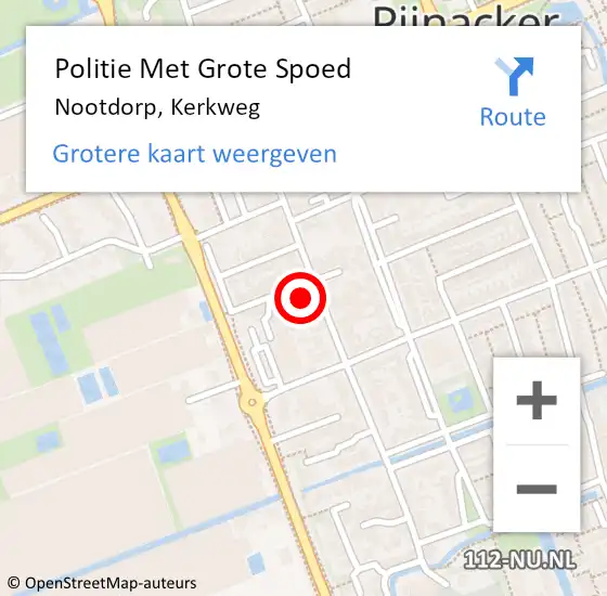 Locatie op kaart van de 112 melding: Politie Met Grote Spoed Naar Nootdorp, Kerkweg op 2 december 2024 12:39