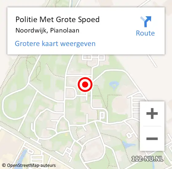 Locatie op kaart van de 112 melding: Politie Met Grote Spoed Naar Noordwijk, Pianolaan op 2 december 2024 12:52