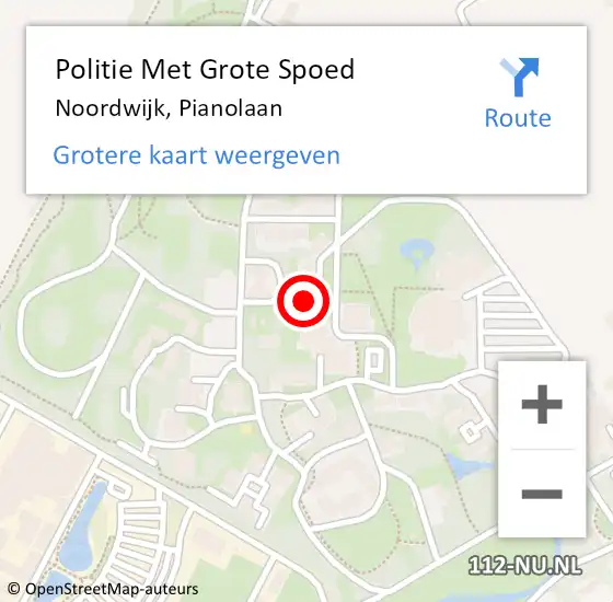 Locatie op kaart van de 112 melding: Politie Met Grote Spoed Naar Noordwijk, Pianolaan op 2 december 2024 12:52