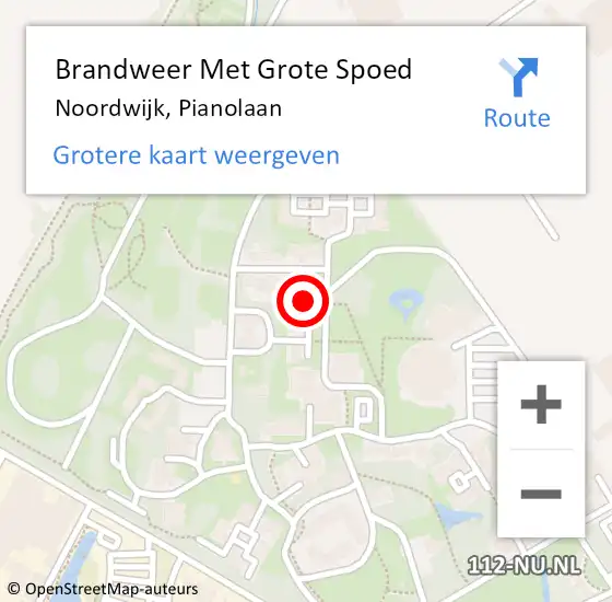 Locatie op kaart van de 112 melding: Brandweer Met Grote Spoed Naar Noordwijk, Pianolaan op 2 december 2024 12:52