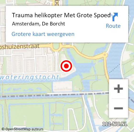 Locatie op kaart van de 112 melding: Trauma helikopter Met Grote Spoed Naar Amsterdam, De Borcht op 2 december 2024 12:53