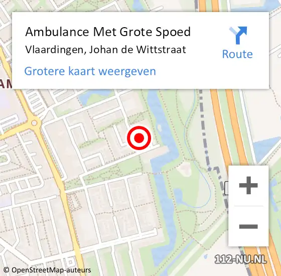 Locatie op kaart van de 112 melding: Ambulance Met Grote Spoed Naar Vlaardingen, Johan de Wittstraat op 2 december 2024 12:55