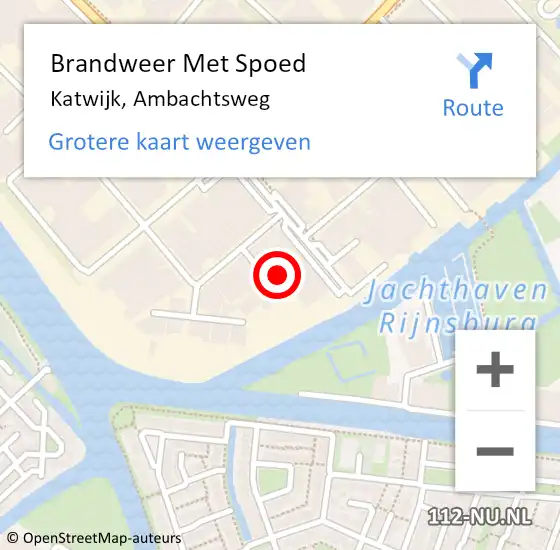 Locatie op kaart van de 112 melding: Brandweer Met Spoed Naar Katwijk, Ambachtsweg op 2 december 2024 14:43