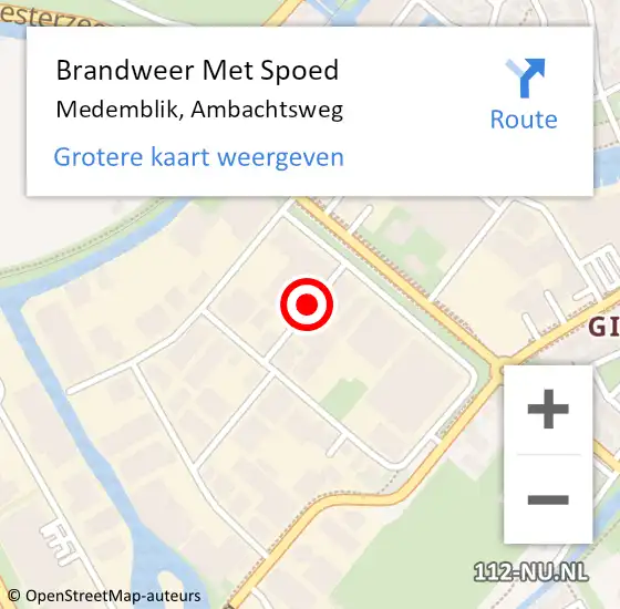 Locatie op kaart van de 112 melding: Brandweer Met Spoed Naar Medemblik, Ambachtsweg op 2 december 2024 14:45