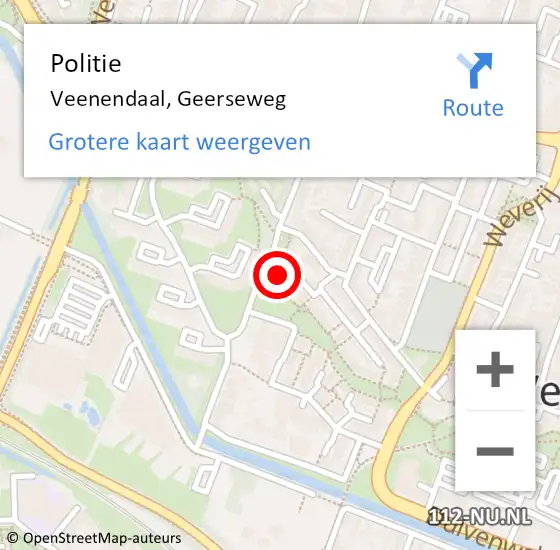 Locatie op kaart van de 112 melding: Politie Veenendaal, Geerseweg op 2 december 2024 15:18