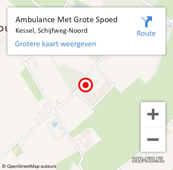 Locatie op kaart van de 112 melding: Ambulance Met Grote Spoed Naar Kessel, Schijfweg-Noord op 29 oktober 2014 00:32