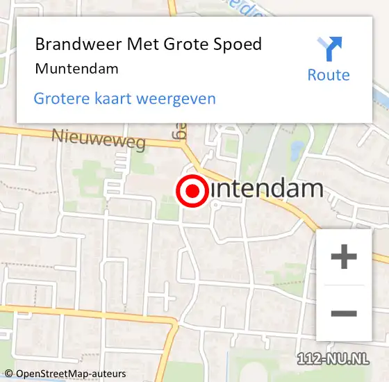 Locatie op kaart van de 112 melding: Brandweer Met Grote Spoed Naar Muntendam op 2 december 2024 16:02