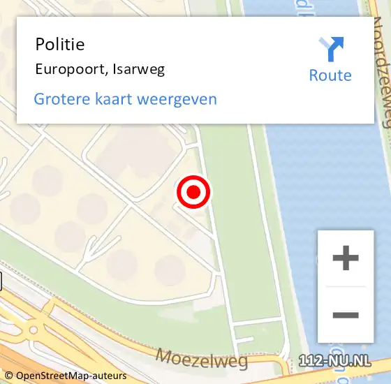 Locatie op kaart van de 112 melding: Politie Europoort, Isarweg op 2 december 2024 16:53