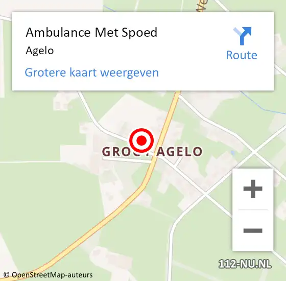 Locatie op kaart van de 112 melding: Ambulance Met Spoed Naar Agelo op 2 december 2024 17:03