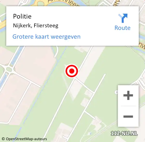 Locatie op kaart van de 112 melding: Politie Nijkerk, Fliersteeg op 2 december 2024 17:17