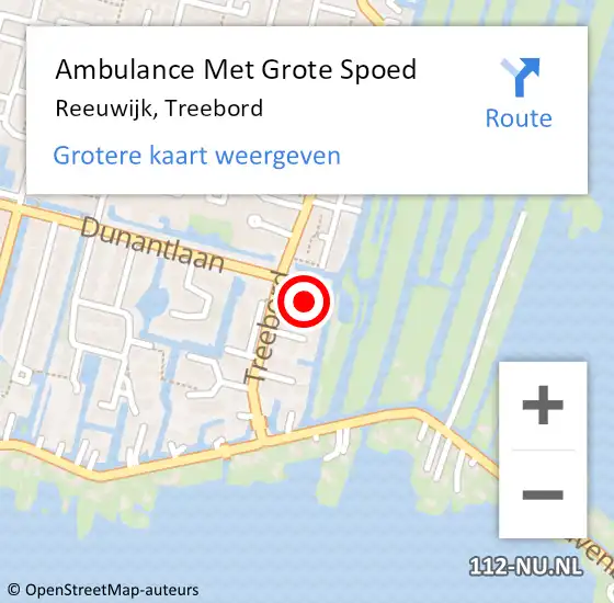 Locatie op kaart van de 112 melding: Ambulance Met Grote Spoed Naar Reeuwijk, Treebord op 2 december 2024 18:25