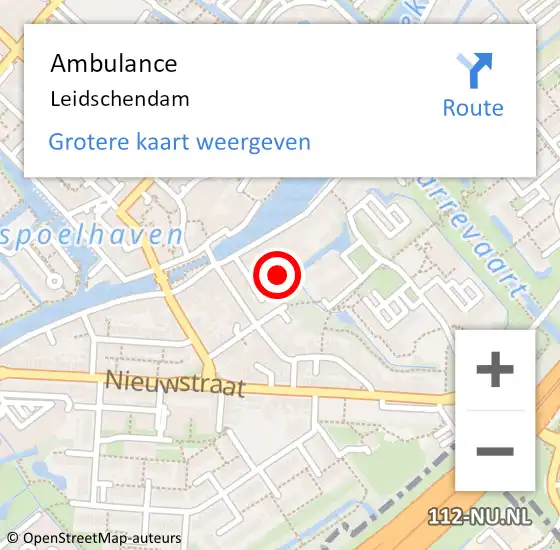 Locatie op kaart van de 112 melding: Ambulance Voorburg op 2 december 2024 18:50