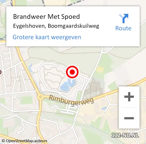 Locatie op kaart van de 112 melding: Brandweer Met Spoed Naar Eygelshoven, Boomgaardskuilweg op 2 december 2024 20:31