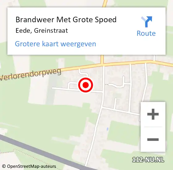 Locatie op kaart van de 112 melding: Brandweer Met Grote Spoed Naar Eede, Greinstraat op 2 december 2024 20:32