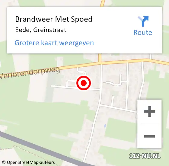 Locatie op kaart van de 112 melding: Brandweer Met Spoed Naar Eede, Greinstraat op 2 december 2024 21:00