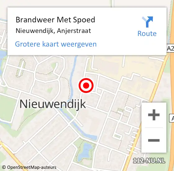 Locatie op kaart van de 112 melding: Brandweer Met Spoed Naar Nieuwendijk, Anjerstraat op 2 december 2024 21:45