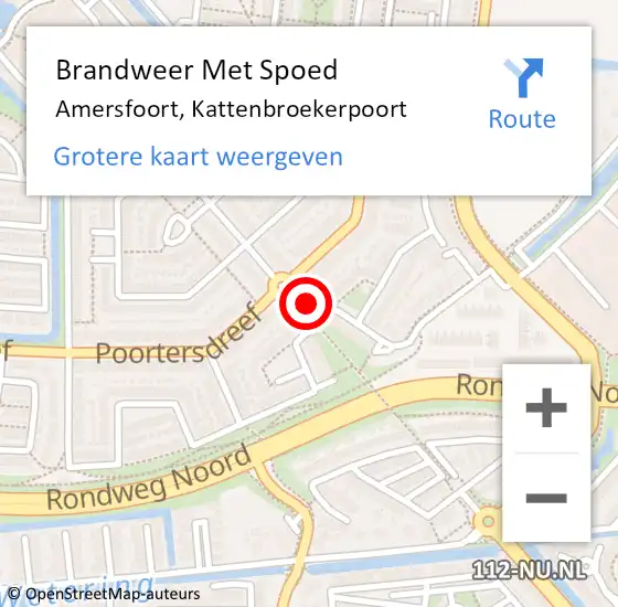 Locatie op kaart van de 112 melding: Brandweer Met Spoed Naar Amersfoort, Kattenbroekerpoort op 2 december 2024 22:05