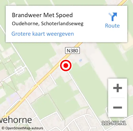 Locatie op kaart van de 112 melding: Brandweer Met Spoed Naar Oudehorne, Schoterlandseweg op 2 december 2024 23:04