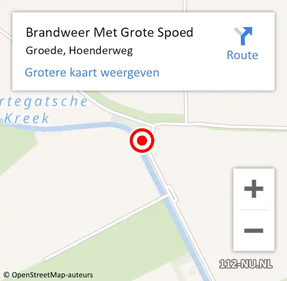 Locatie op kaart van de 112 melding: Brandweer Met Grote Spoed Naar Groede, Hoenderweg op 29 oktober 2014 04:37