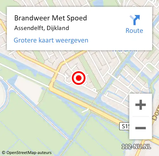 Locatie op kaart van de 112 melding: Brandweer Met Spoed Naar Assendelft, Dijkland op 3 december 2024 02:25