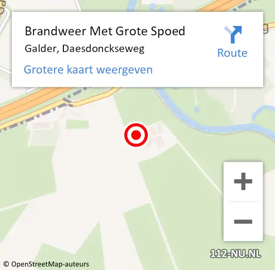 Locatie op kaart van de 112 melding: Brandweer Met Grote Spoed Naar Galder, Daesdonckseweg op 19 oktober 2013 06:11