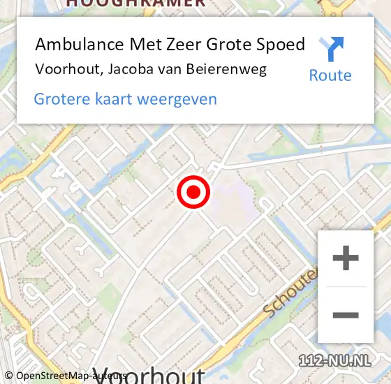 Locatie op kaart van de 112 melding: Ambulance Met Zeer Grote Spoed Naar Voorhout, Jacoba van Beierenweg op 3 december 2024 06:20