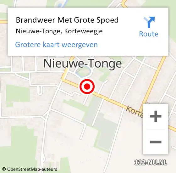 Locatie op kaart van de 112 melding: Brandweer Met Grote Spoed Naar Nieuwe-Tonge, Korteweegje op 3 december 2024 08:46