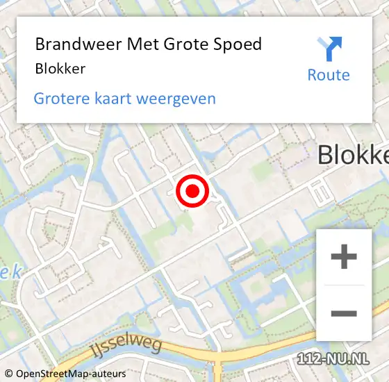 Locatie op kaart van de 112 melding: Brandweer Met Grote Spoed Naar Blokker op 3 december 2024 08:51