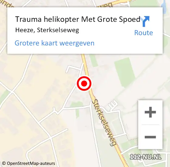 Locatie op kaart van de 112 melding: Trauma helikopter Met Grote Spoed Naar Heeze, Sterkselseweg op 3 december 2024 09:27