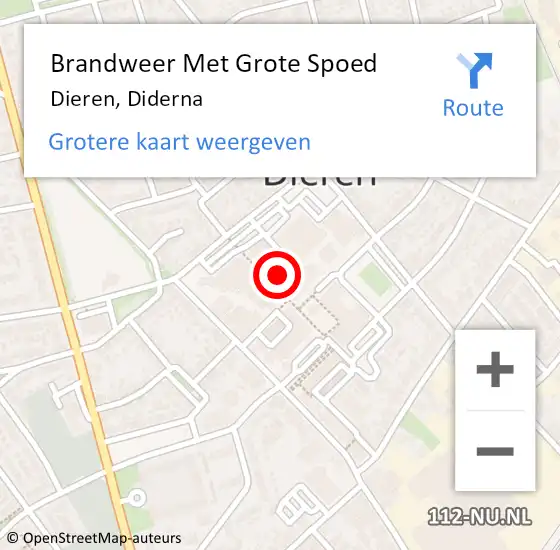 Locatie op kaart van de 112 melding: Brandweer Met Grote Spoed Naar Dieren, Diderna op 3 december 2024 10:01