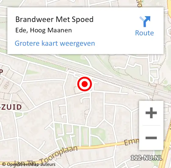 Locatie op kaart van de 112 melding: Brandweer Met Spoed Naar Ede, Hoog Maanen op 3 december 2024 10:07