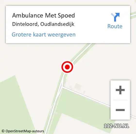 Locatie op kaart van de 112 melding: Ambulance Met Spoed Naar Dinteloord, Oudlandsedijk op 29 oktober 2014 06:32