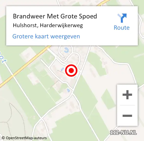 Locatie op kaart van de 112 melding: Brandweer Met Grote Spoed Naar Hulshorst, Harderwijkerweg op 29 oktober 2014 06:49