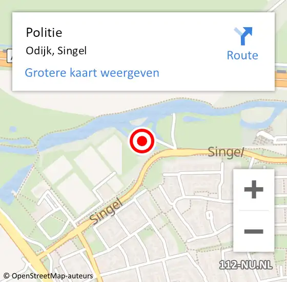 Locatie op kaart van de 112 melding: Politie Odijk, Singel op 29 oktober 2014 06:51