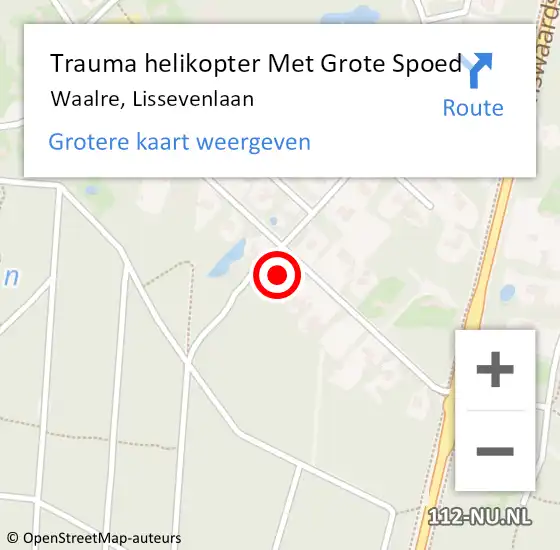 Locatie op kaart van de 112 melding: Trauma helikopter Met Grote Spoed Naar Waalre, Lissevenlaan op 3 december 2024 11:08