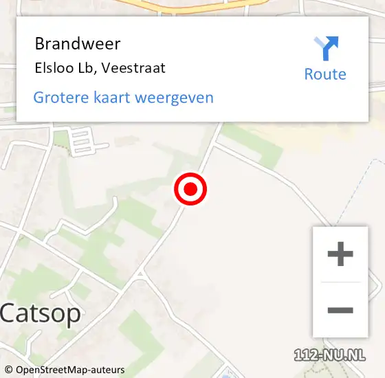 Locatie op kaart van de 112 melding: Brandweer Elsloo Lb, Veestraat op 29 oktober 2014 07:00