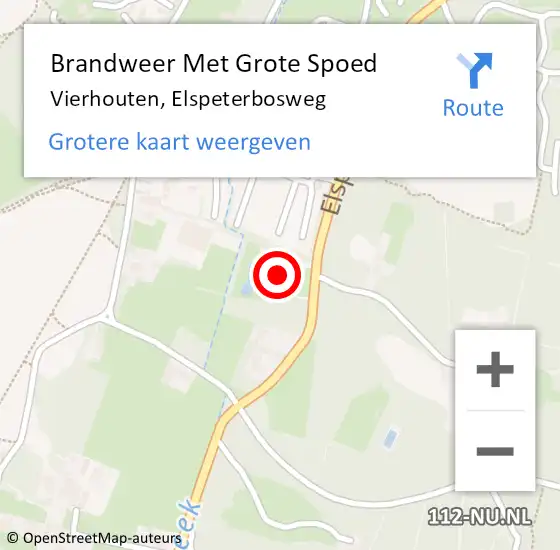 Locatie op kaart van de 112 melding: Brandweer Met Grote Spoed Naar Vierhouten, Elspeterbosweg op 3 december 2024 11:34