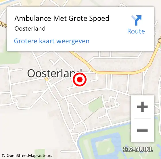 Locatie op kaart van de 112 melding: Ambulance Met Grote Spoed Naar Oosterland op 3 december 2024 11:42