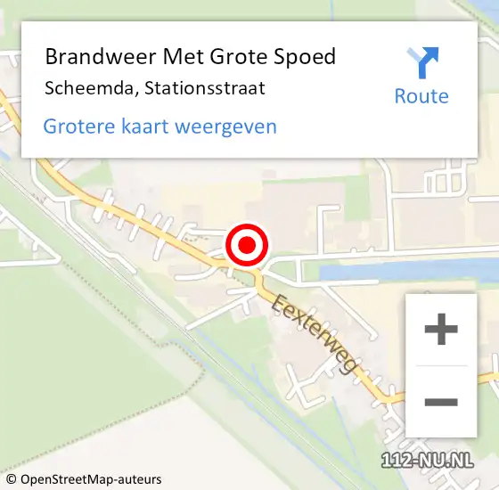 Locatie op kaart van de 112 melding: Brandweer Met Grote Spoed Naar Scheemda, Stationsstraat op 29 oktober 2014 07:24