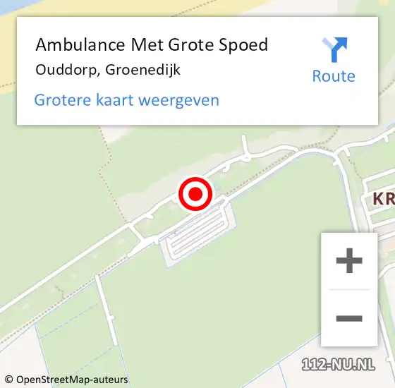 Locatie op kaart van de 112 melding: Ambulance Met Grote Spoed Naar Ouddorp, Groenedijk op 3 december 2024 13:25