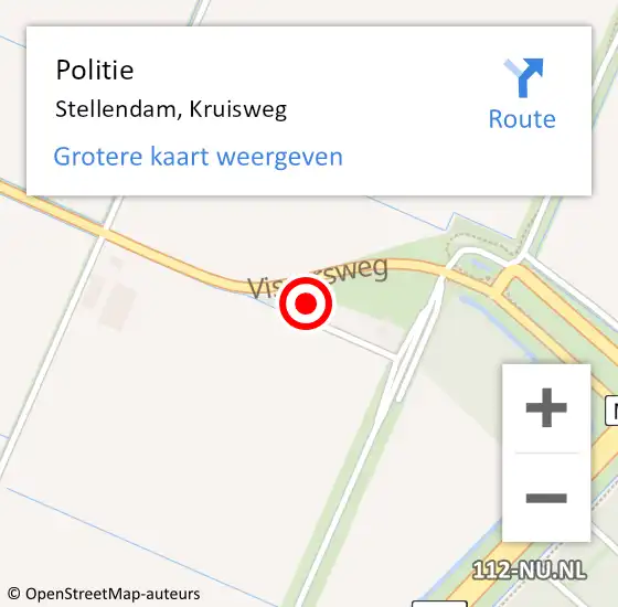 Locatie op kaart van de 112 melding: Politie Stellendam, Kruisweg op 3 december 2024 13:27