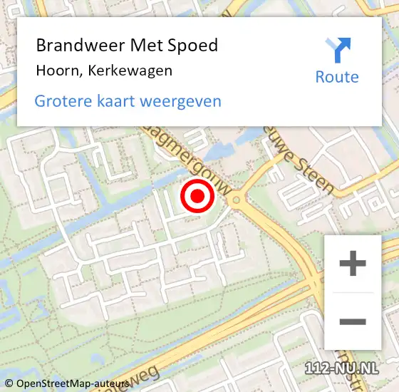 Locatie op kaart van de 112 melding: Brandweer Met Spoed Naar Hoorn, Kerkewagen op 3 december 2024 13:30