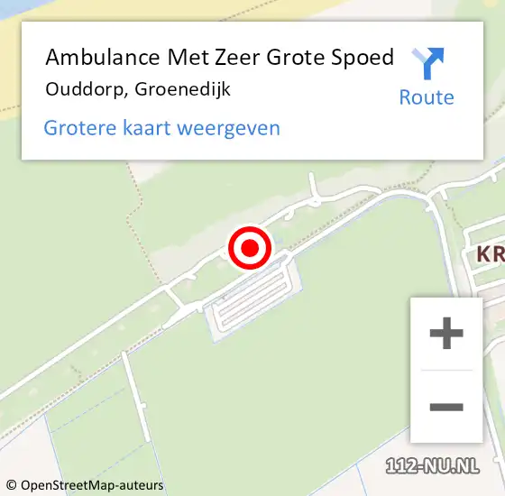 Locatie op kaart van de 112 melding: Ambulance Met Zeer Grote Spoed Naar Ouddorp, Groenedijk op 3 december 2024 13:34