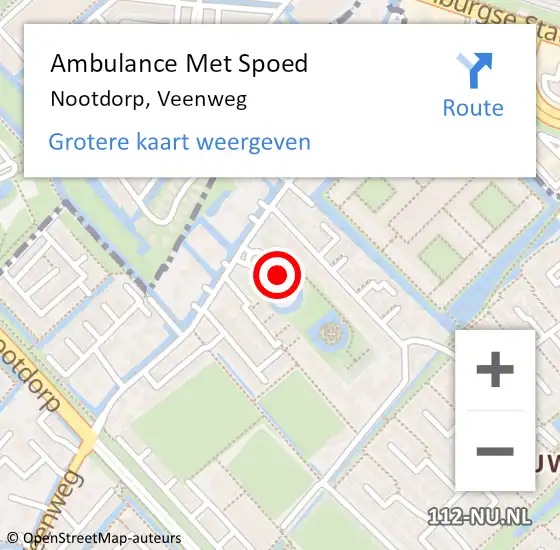 Locatie op kaart van de 112 melding: Ambulance Met Spoed Naar Nootdorp, Veenweg op 3 december 2024 14:44