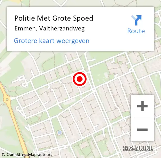 Locatie op kaart van de 112 melding: Politie Met Grote Spoed Naar Emmen, Valtherzandweg op 3 december 2024 15:13